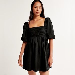 Abercrombie and Fitch Emerson Poplin Puff Sleeve Mini Dress